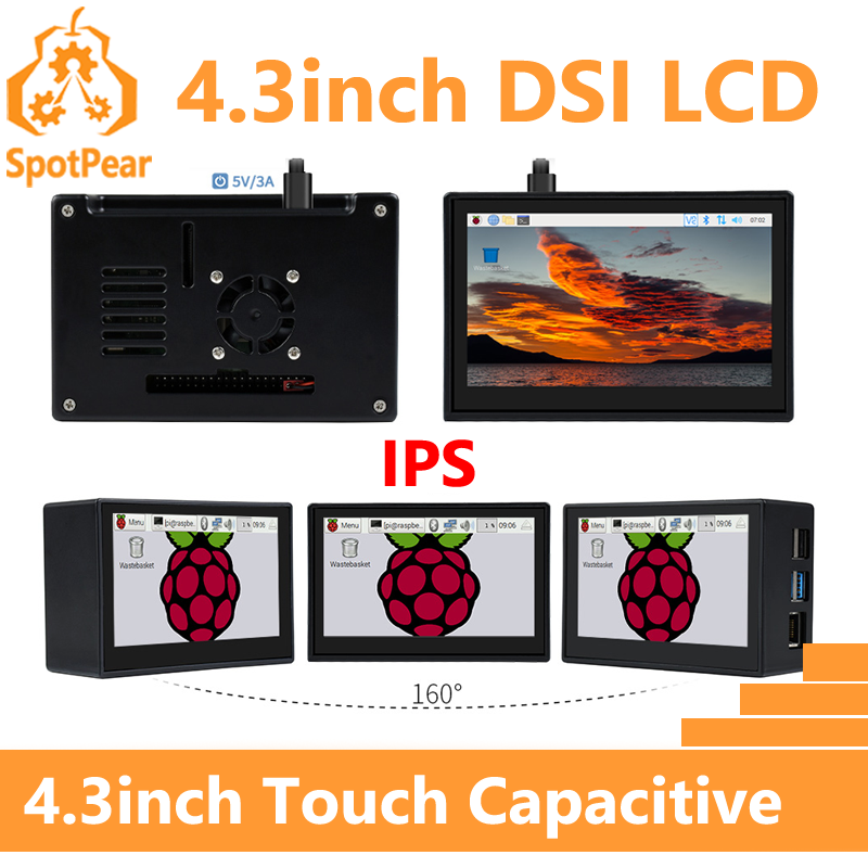 Layar DSI Raspberry Pi 4.3 inc - Pi 5 Case ulasan dan harga